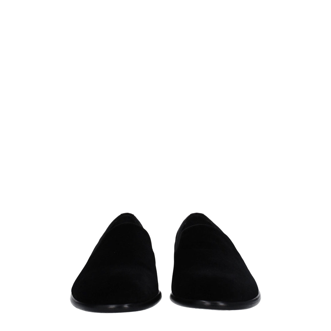 Men’s Dolce &amp; Gabbana Black Velvet Slip-on Loafers