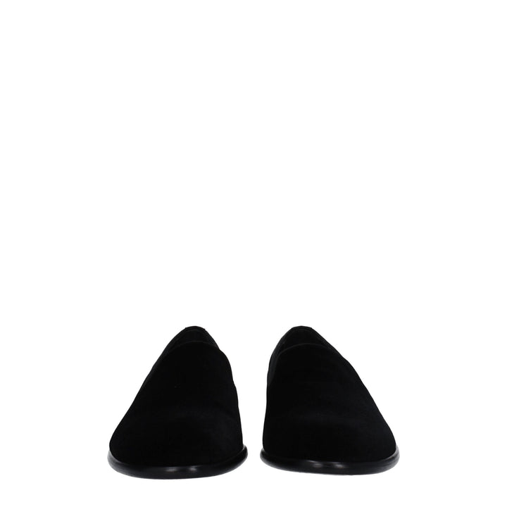 Men’s Dolce &amp; Gabbana Black Velvet Slip-on Loafers