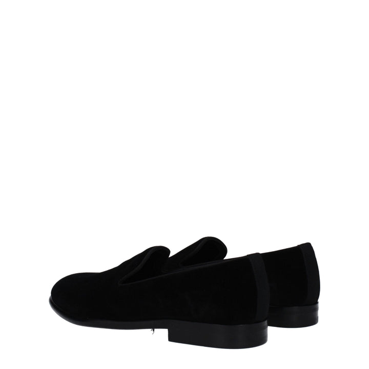 Men’s Dolce &amp; Gabbana Black Velvet Slip-on Loafers