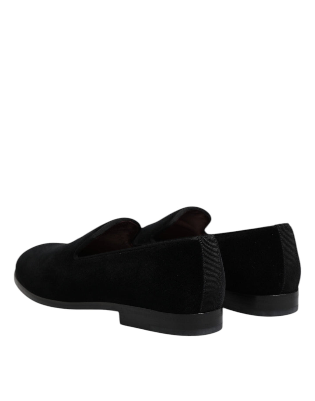 Men’s Dolce &amp; Gabbana Black Velvet Slip on Loafers Formal Shoes