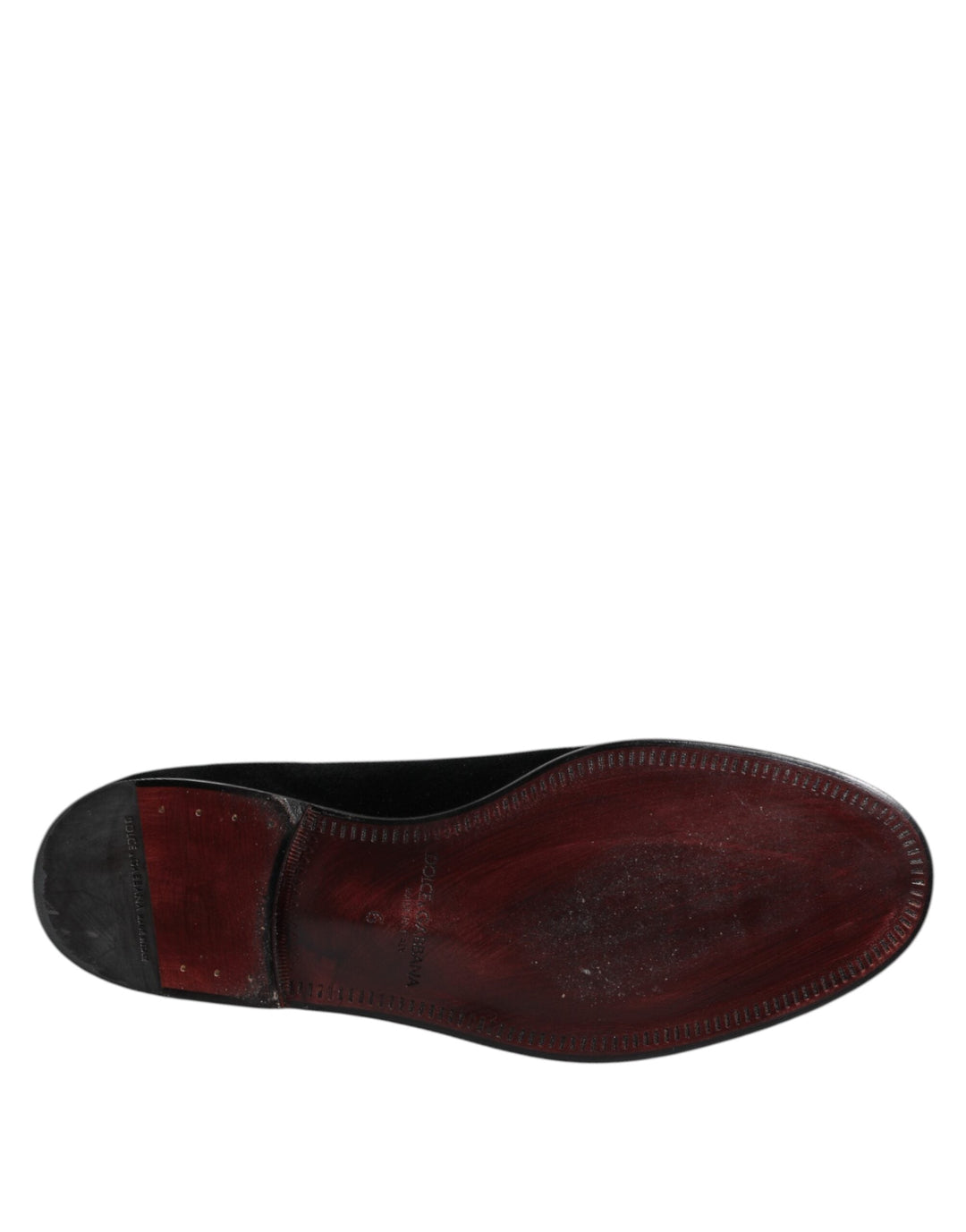 Men’s Dolce &amp; Gabbana Black Velvet Slip on Loafers Formal Shoes