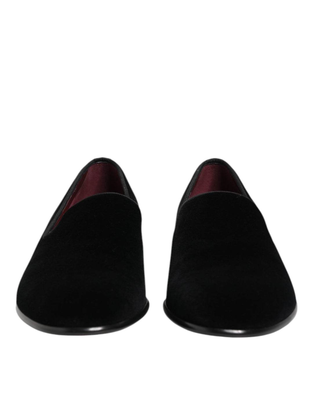 Men’s Dolce &amp; Gabbana Black Velvet Slip on Loafers Men Formal Shoes