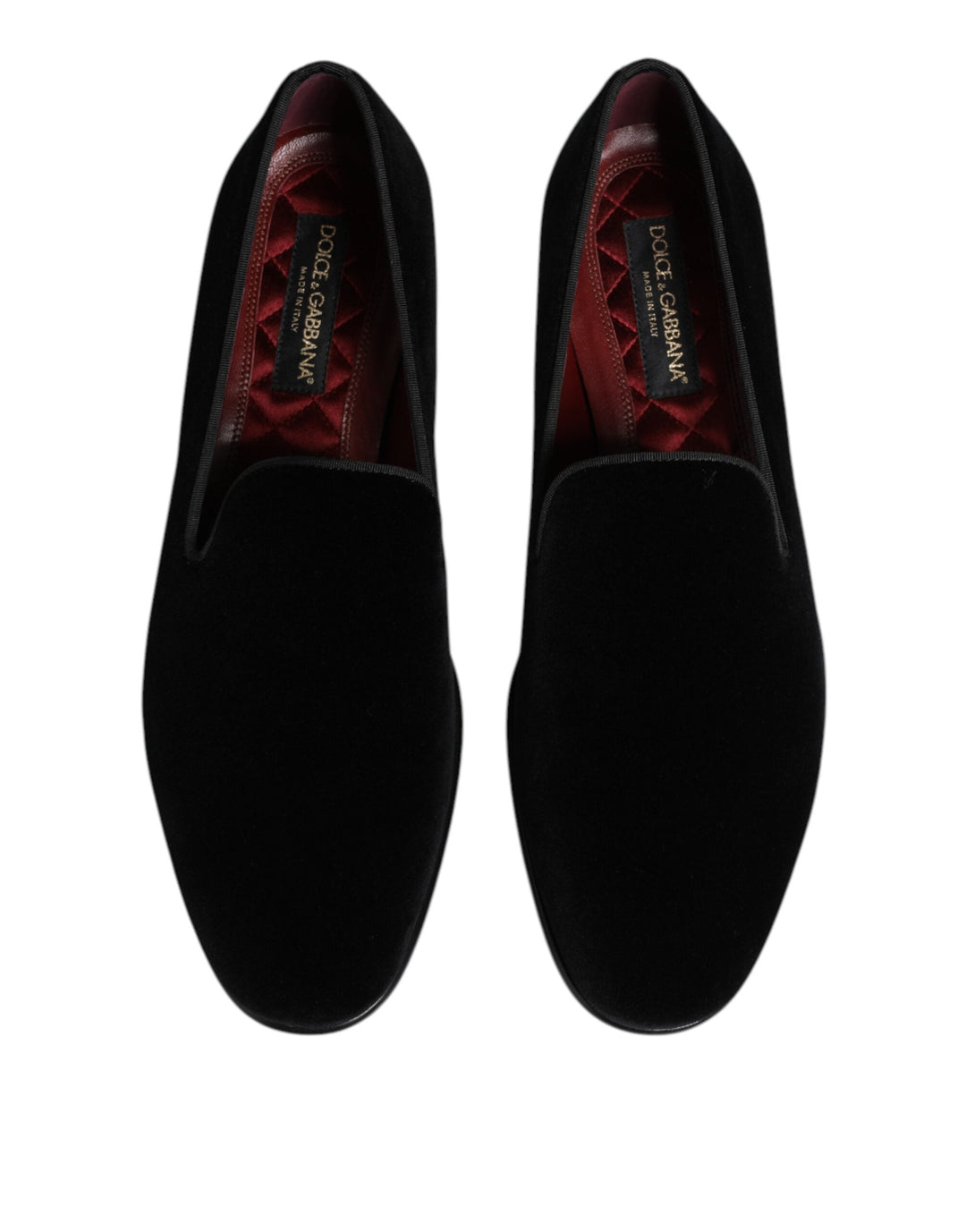 Men’s Dolce &amp; Gabbana Black Velvet Slip on Loafers Men Formal Shoes
