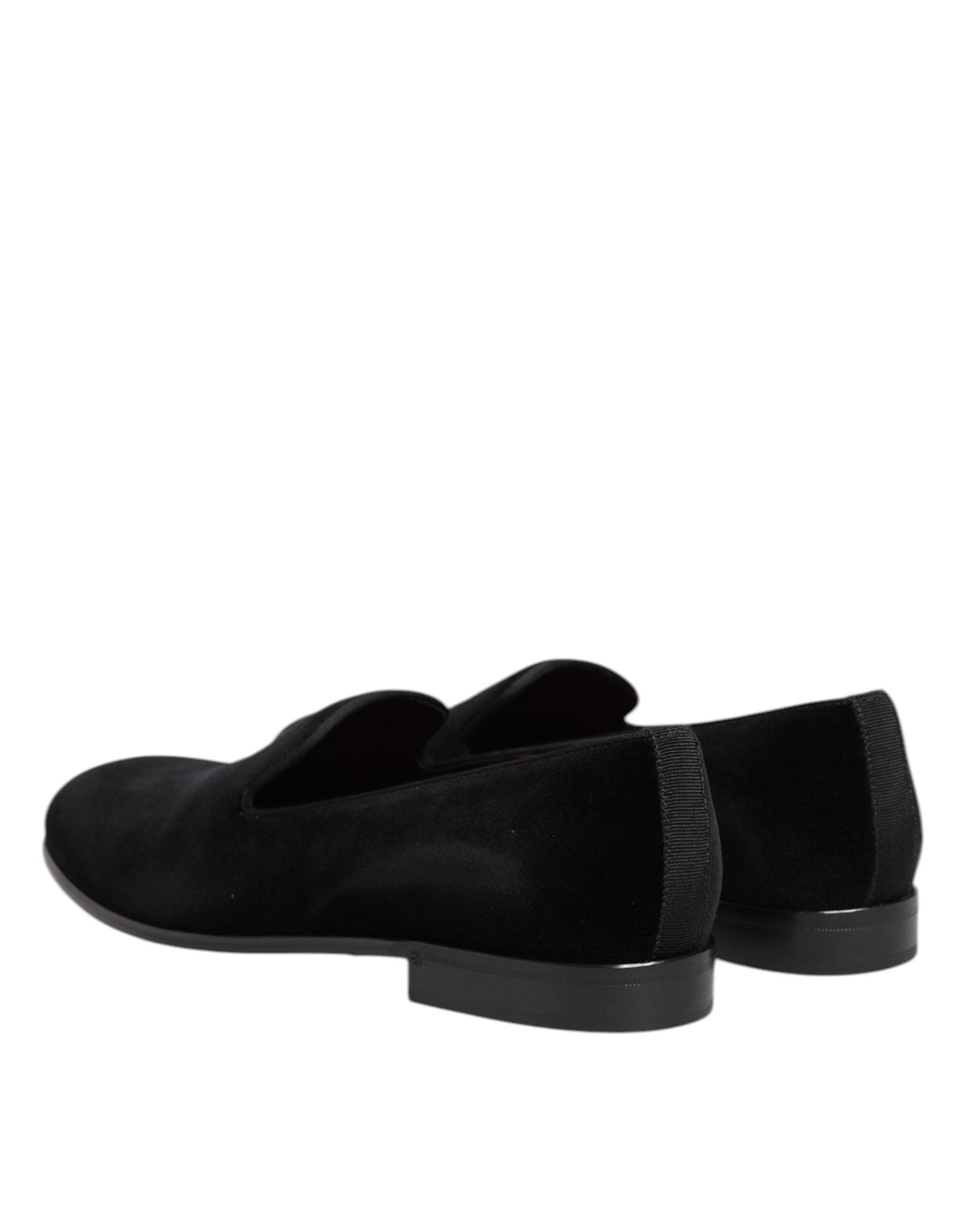 Men’s Dolce &amp; Gabbana Black Velvet Slip on Loafers Men Formal Shoes