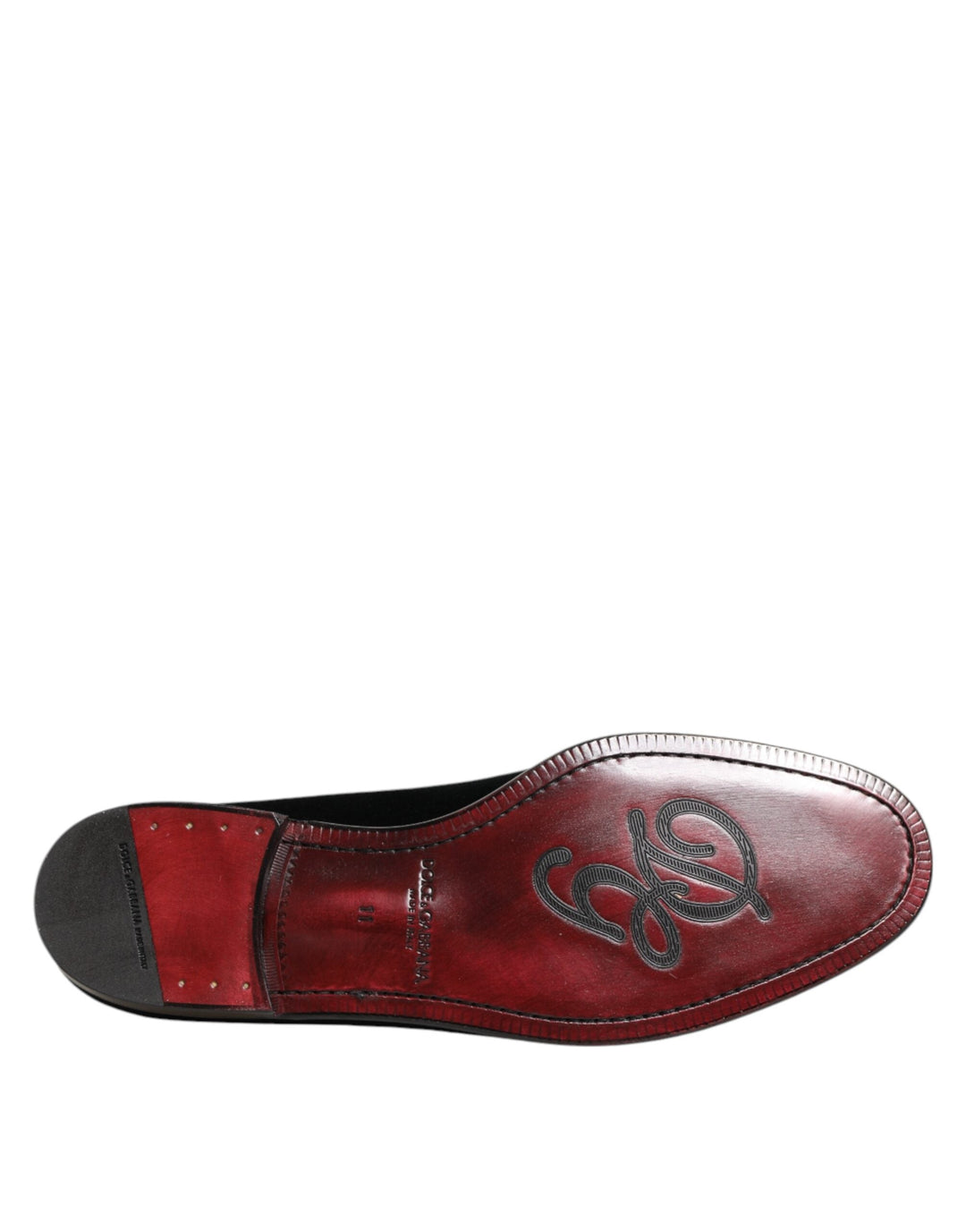 Men’s Dolce &amp; Gabbana Black Velvet Slip on Loafers Men Formal Shoes