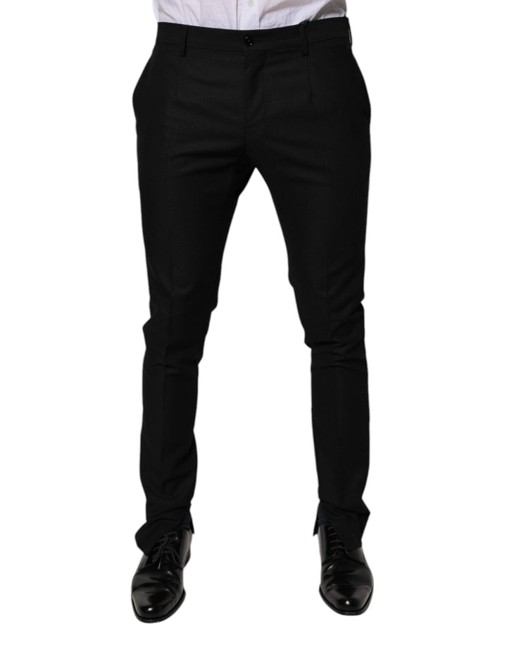 Men’s Dolce &amp; Gabbana Black Virgin Wool Menskinny Dress Formal Pants