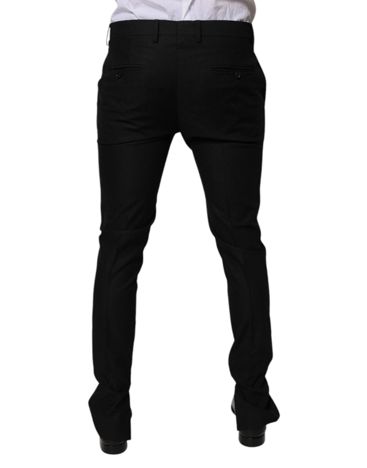 Men’s Dolce &amp; Gabbana Black Virgin Wool Menskinny Dress Formal Pants