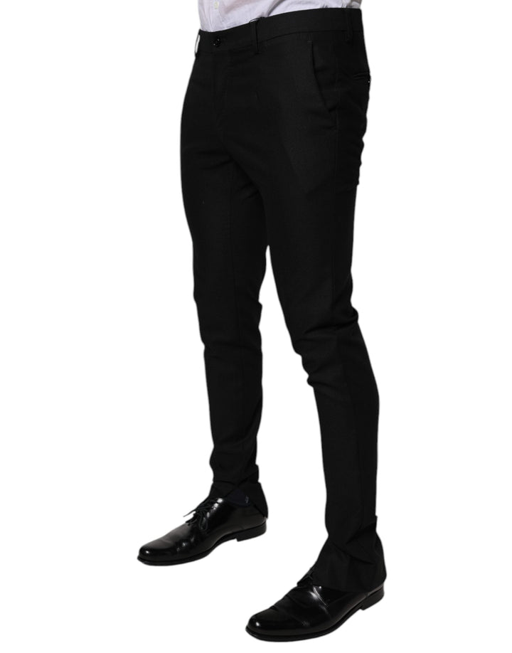 Men’s Dolce &amp; Gabbana Black Virgin Wool Menskinny Dress Formal Pants