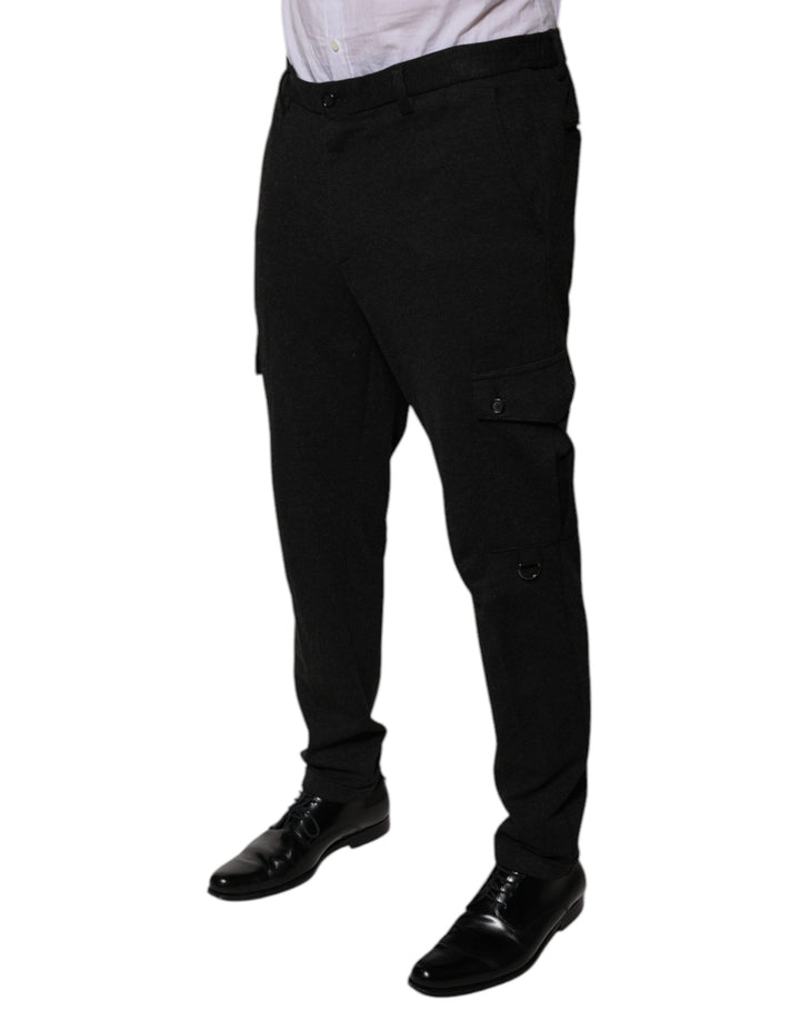 Men’s Dolce &amp; Gabbana Black Viscose Cargo Men Casual Pants