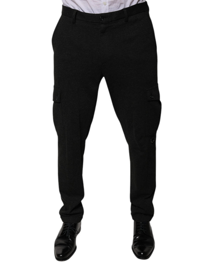 Men’s Dolce &amp; Gabbana Black Viscose Cargo Men Casual Pants