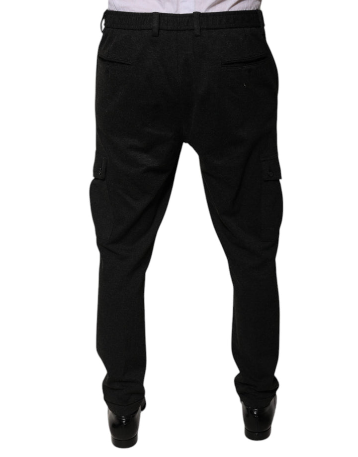 Men’s Dolce &amp; Gabbana Black Viscose Cargo Men Casual Pants