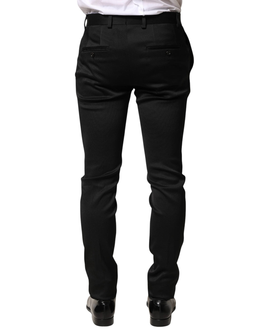 Men’s Dolce &amp; Gabbana Black Viscose Dress Formal Men Trousers Pants