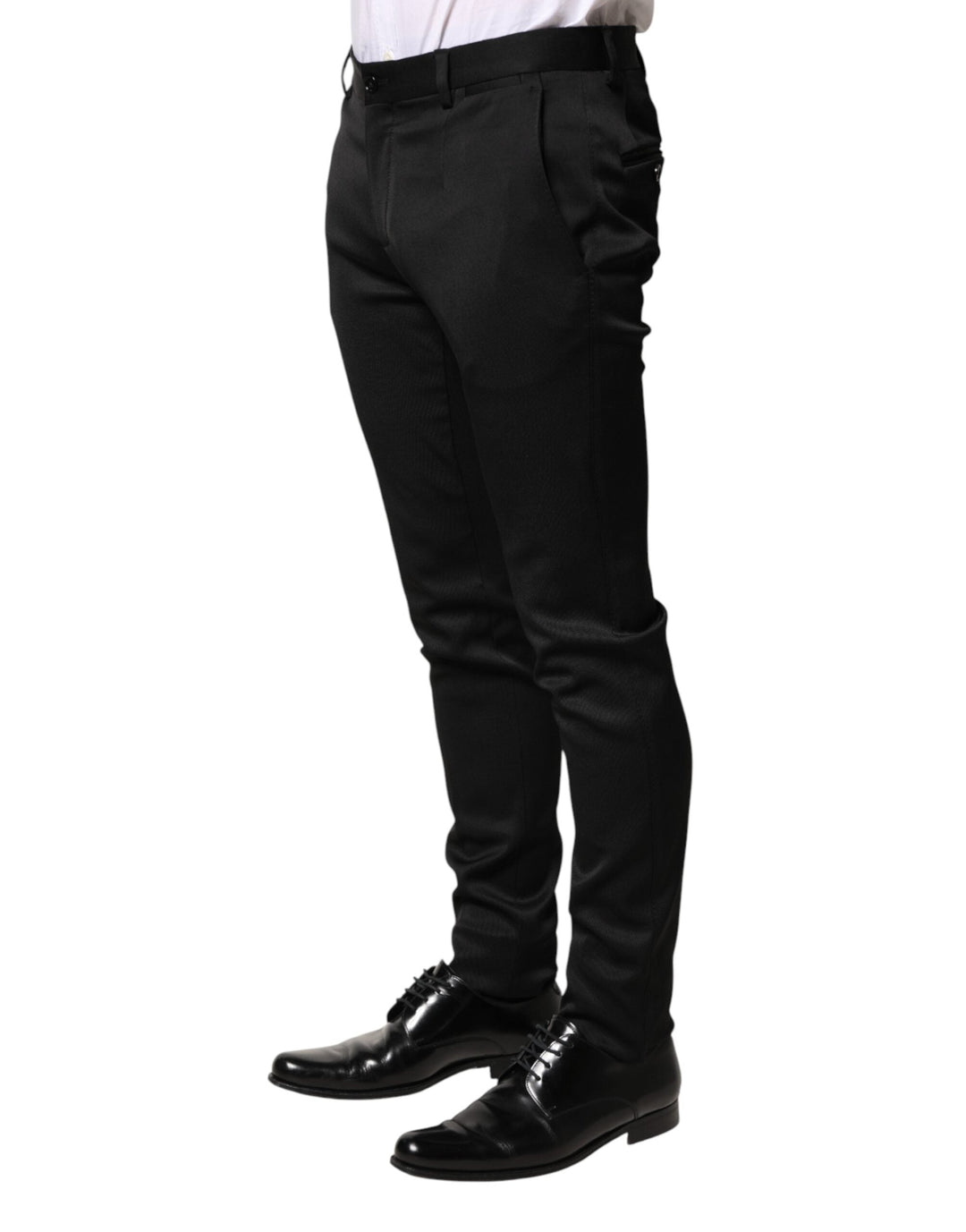 Men’s Dolce &amp; Gabbana Black Viscose Dress Formal Men Trousers Pants