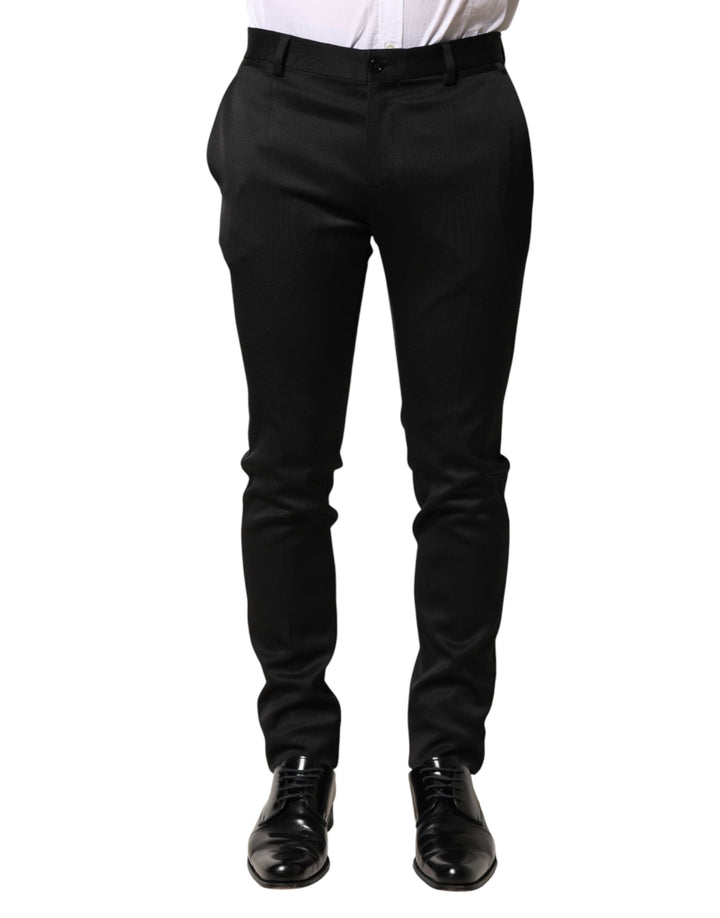 Men’s Dolce &amp; Gabbana Black Viscose Dress Formal Men Trousers Pants