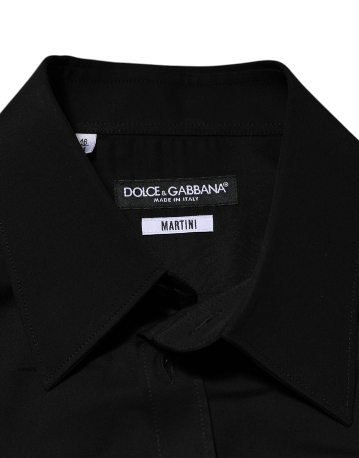 Men’s Dolce &amp; Gabbana Black Viscose Long Sleeve Formal Dress Shirt