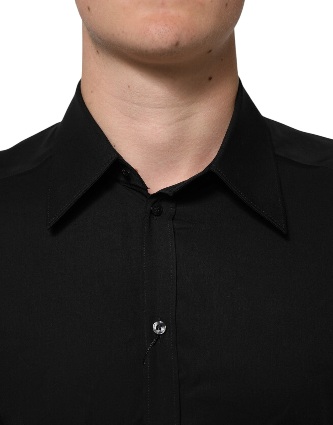 Men’s Dolce &amp; Gabbana Black Viscose Long Sleeve Formal Dress Shirt