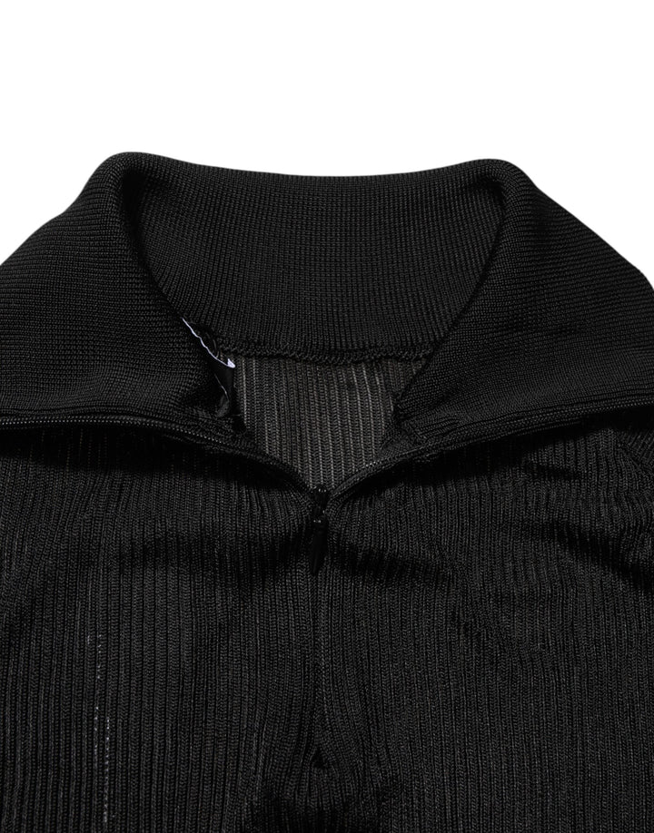 Men’s Dolce &amp; Gabbana Black Viscose Turtle Neck Pullover Sweater