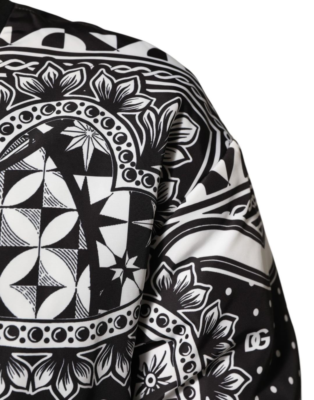 Men’s Dolce &amp; Gabbana Black White Bandanaprint Men Bomber Jacket