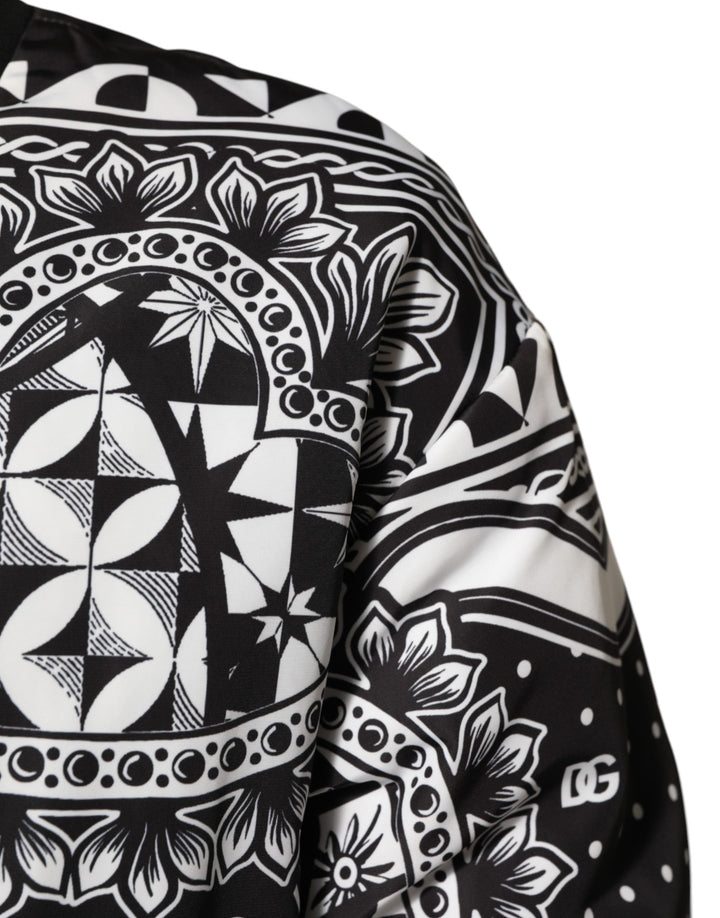 Men’s Dolce &amp; Gabbana Black White Bandanaprint Men Bomber Jacket