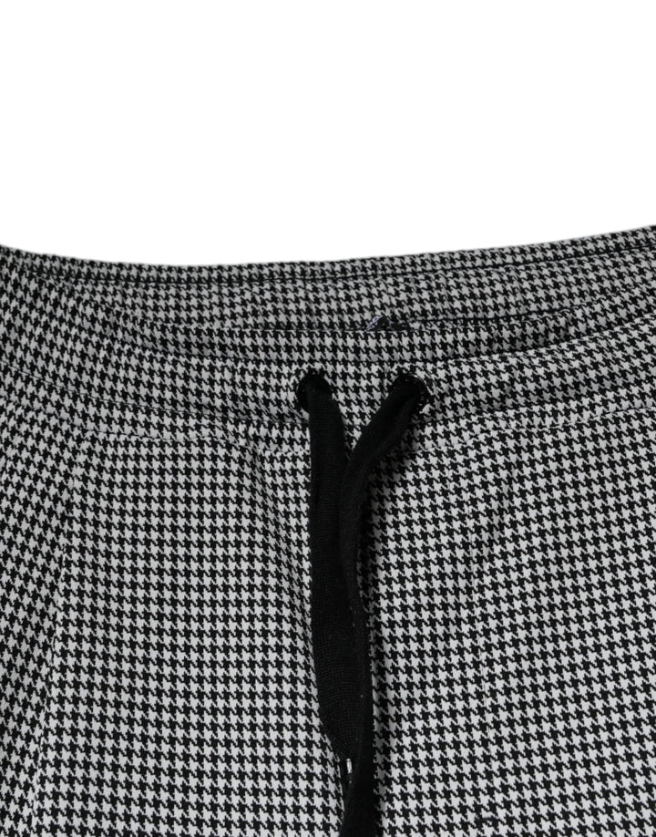 Men’s Dolce &amp; Gabbana Black White Houndstooth Skinny Dress Pants