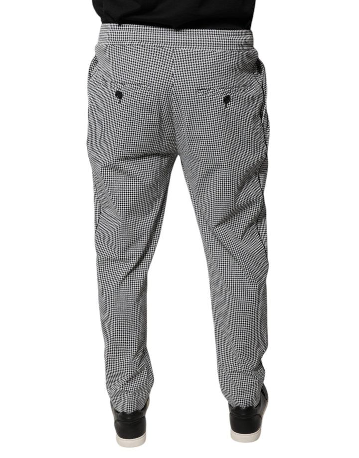 Men’s Dolce &amp; Gabbana Black White Houndstooth Skinny Dress Pants