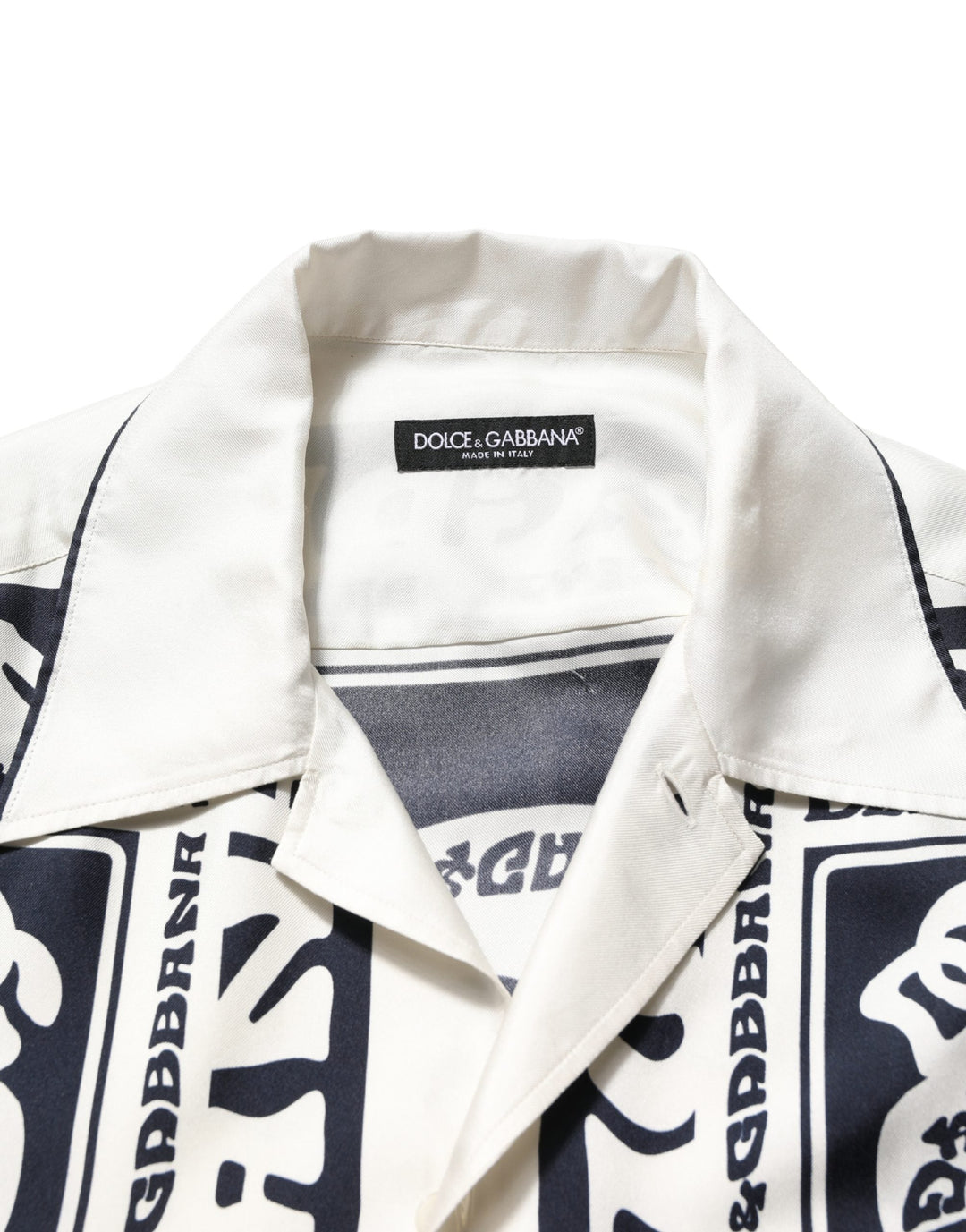 Dolce & Gabbana Black White Logo Bandana Short Sleeves Shirt