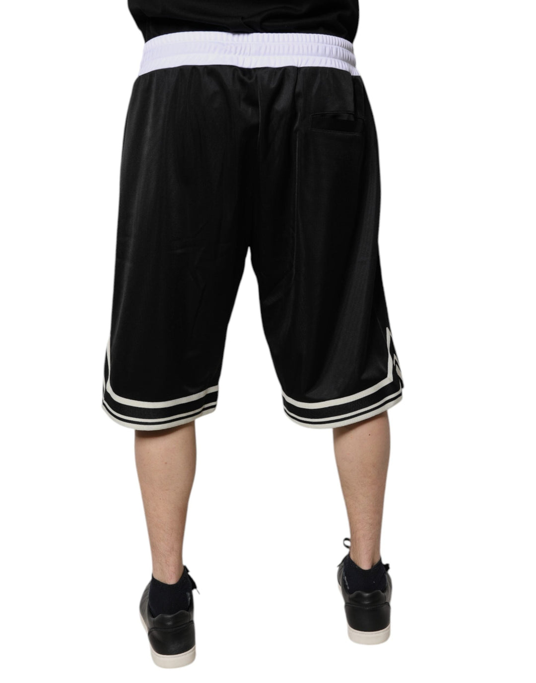 Men’s Dolce &amp; Gabbana Black White Men Bermuda Sweatshorts Shorts