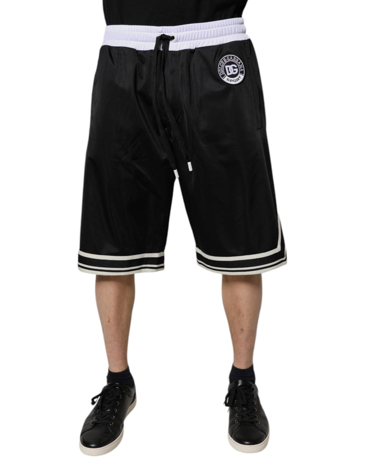 Men’s Dolce &amp; Gabbana Black White Men Bermuda Sweatshorts Shorts