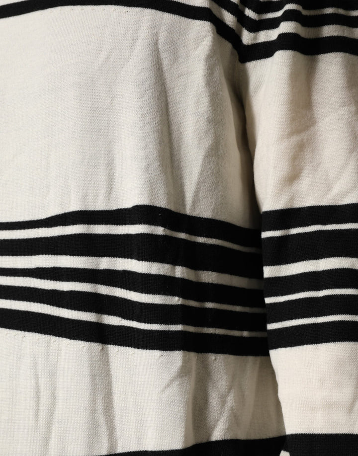 Men’s Dolce &amp; Gabbana Black White Stripe Crewneck Pullover Sweater