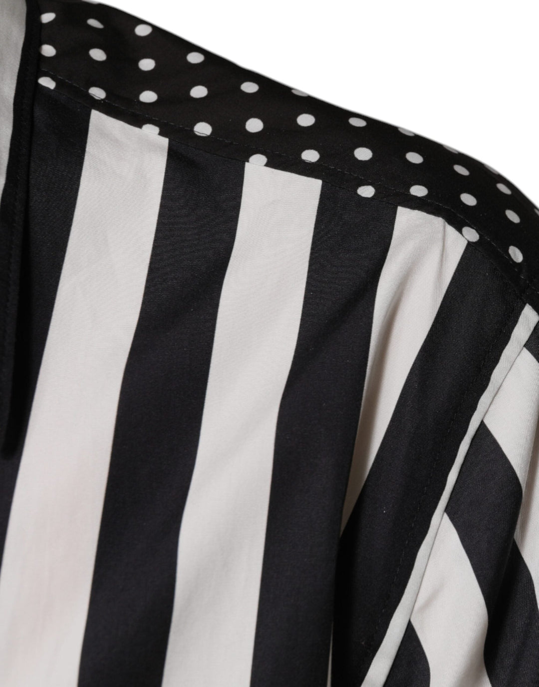 Dolce &amp; Gabbana Black White Striped Button Down Casual Shirt