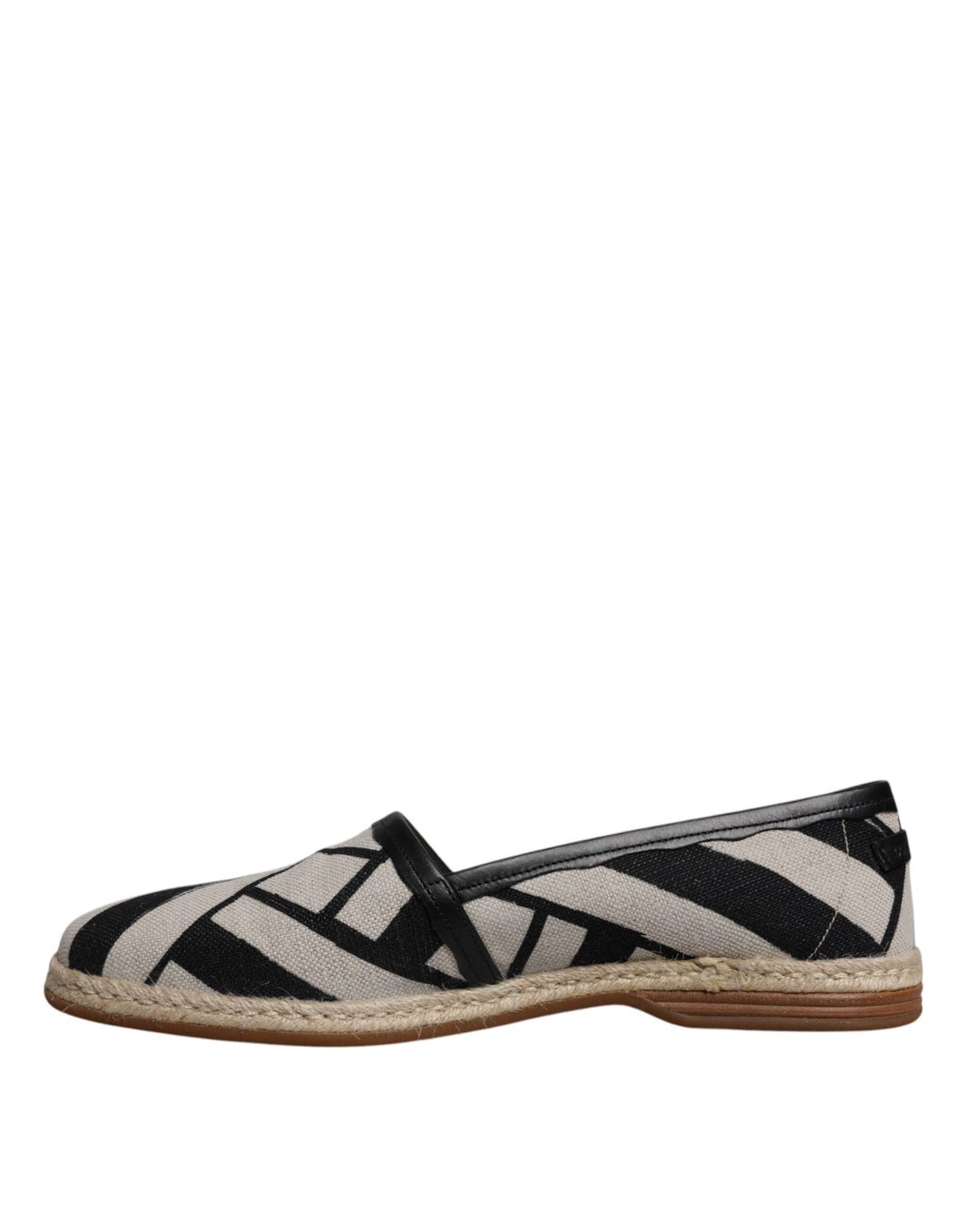 Men’s Dolce &amp; Gabbana Black White Stripes Slip on Espadrille Shoes