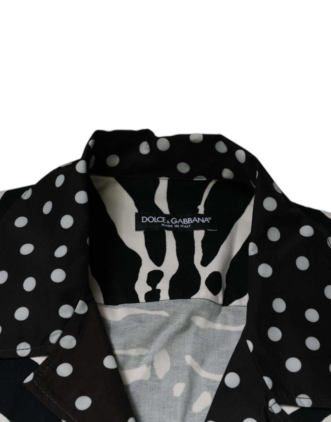 Dolce &amp; Gabbana Black White Zebra Button Down Oversize Shirt