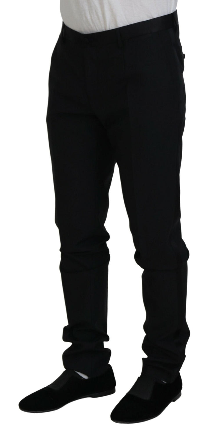 Men’s Dolce &amp; Gabbana Black Wool Chino Dress Formal Pants