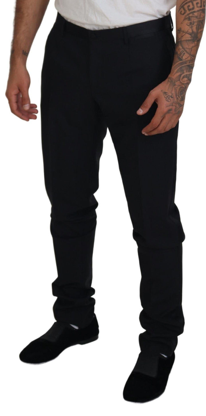 Men’s Dolce &amp; Gabbana Black Wool Chino Dress Formal Pants