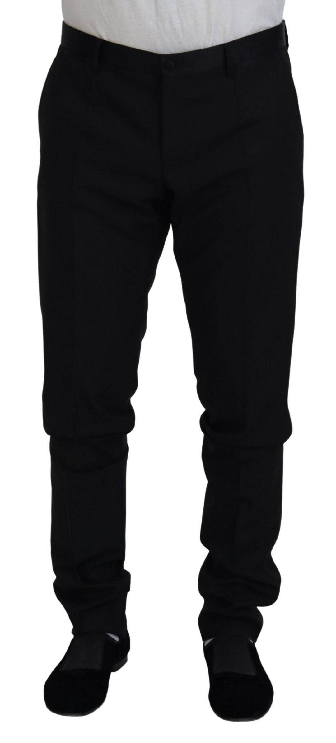 Men’s Dolce &amp; Gabbana Black Wool Chino Dress Formal Pants