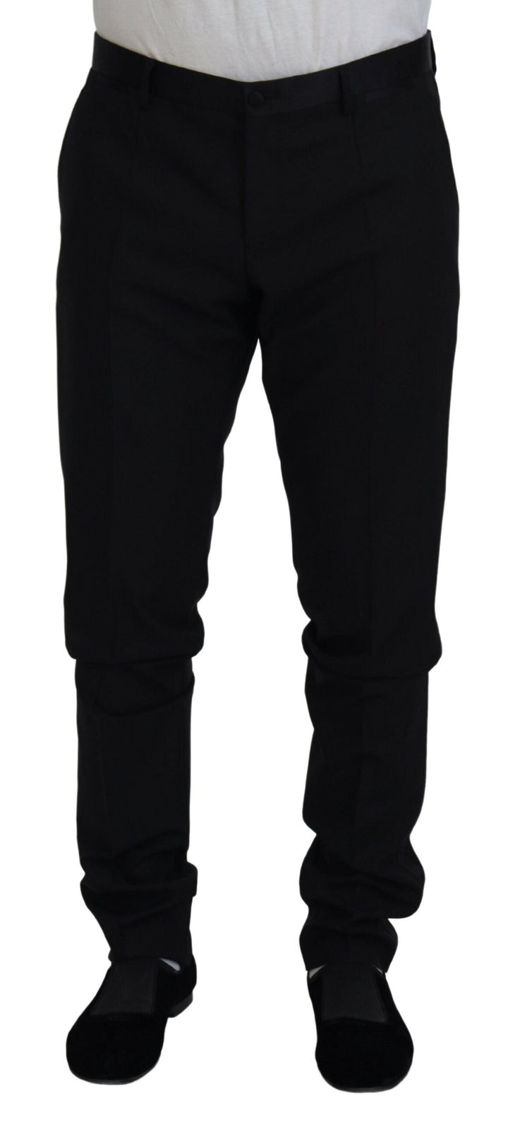 Men’s Dolce &amp; Gabbana Black Wool Chino Dress Formal Pants
