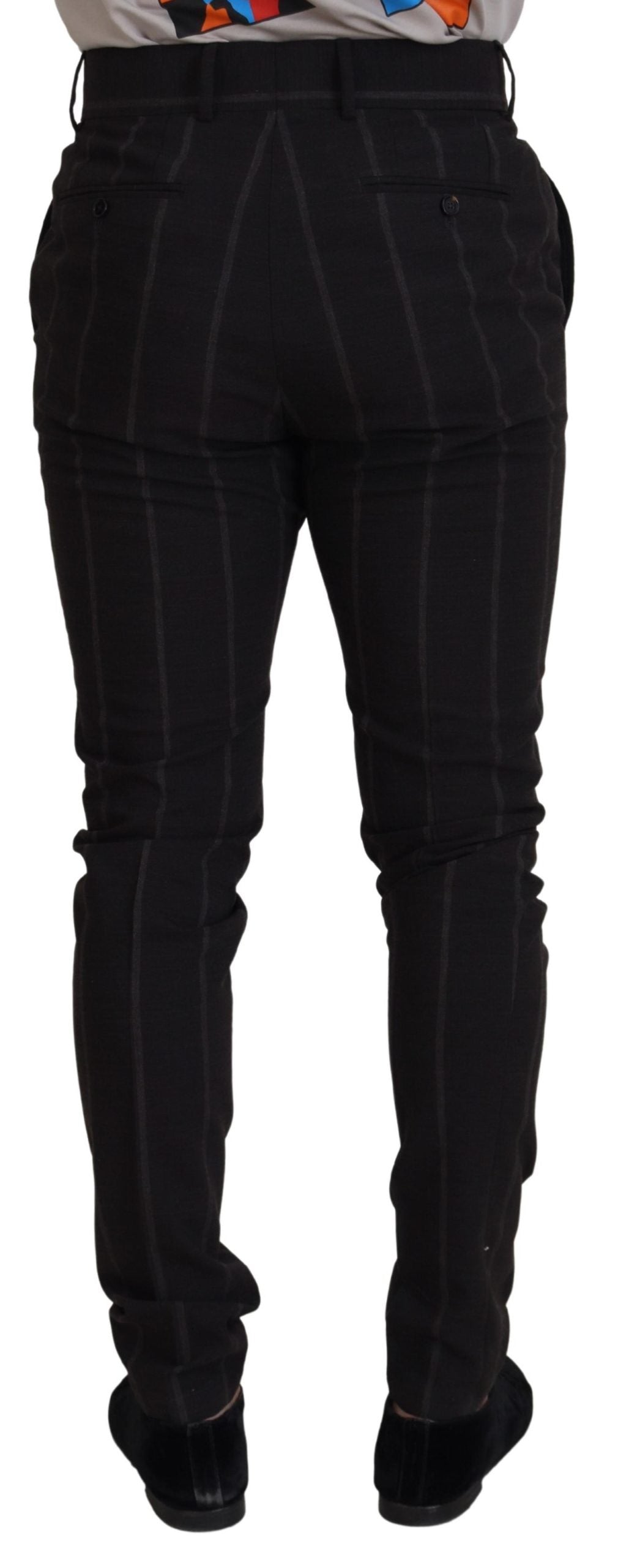 Men’s Dolce &amp; Gabbana Black Wool Chino Formal Men Pants