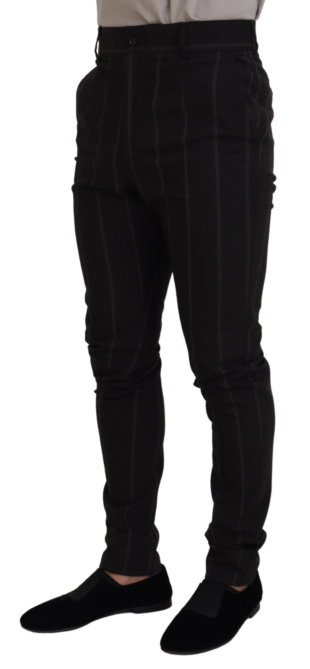 Men’s Dolce &amp; Gabbana Black Wool Chino Formal Men Pants