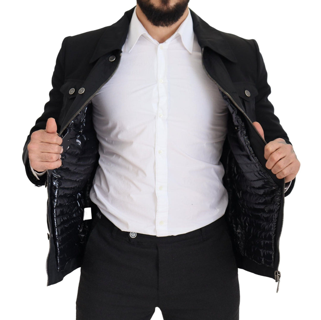 Men’s Dolce & Gabbana Black Wool Collared Full Zip Jacket