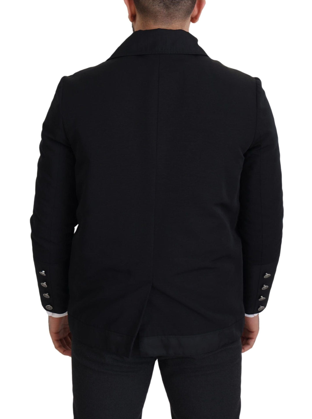 Men’s Dolce &amp; Gabbana Black Wool Collared Full Zip Jacket