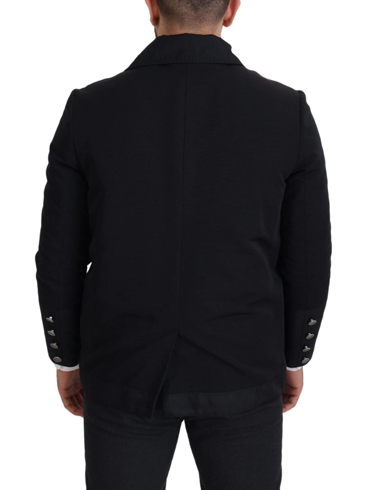 Men’s Dolce &amp; Gabbana Black Wool Collared Full Zip Jacket