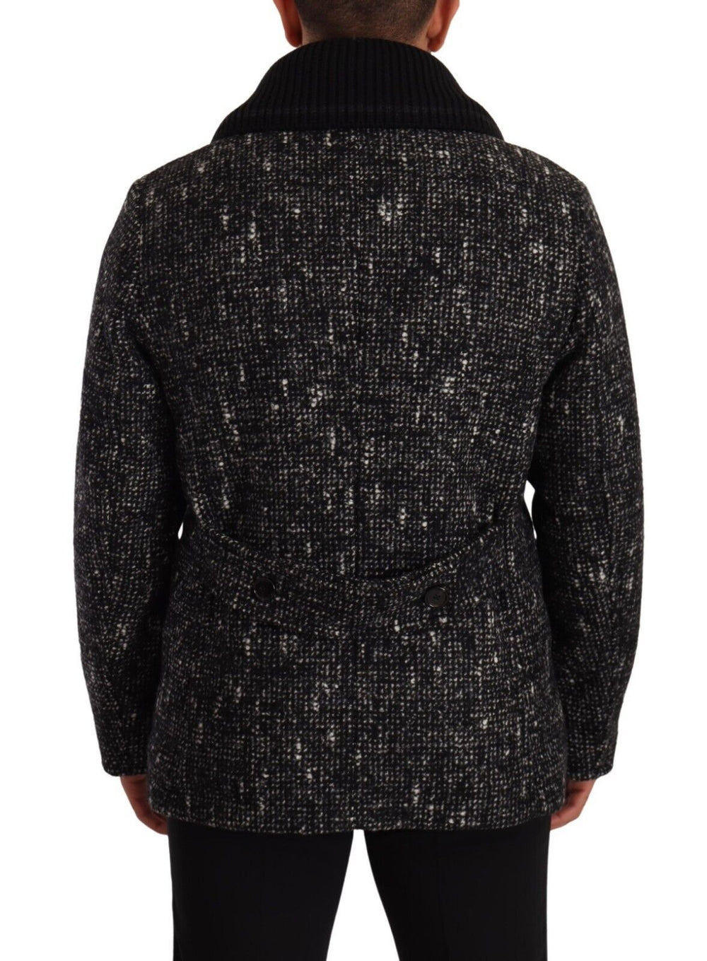 Men’s Dolce & Gabbana Black Wool Double Breasted Coat Men Jacket