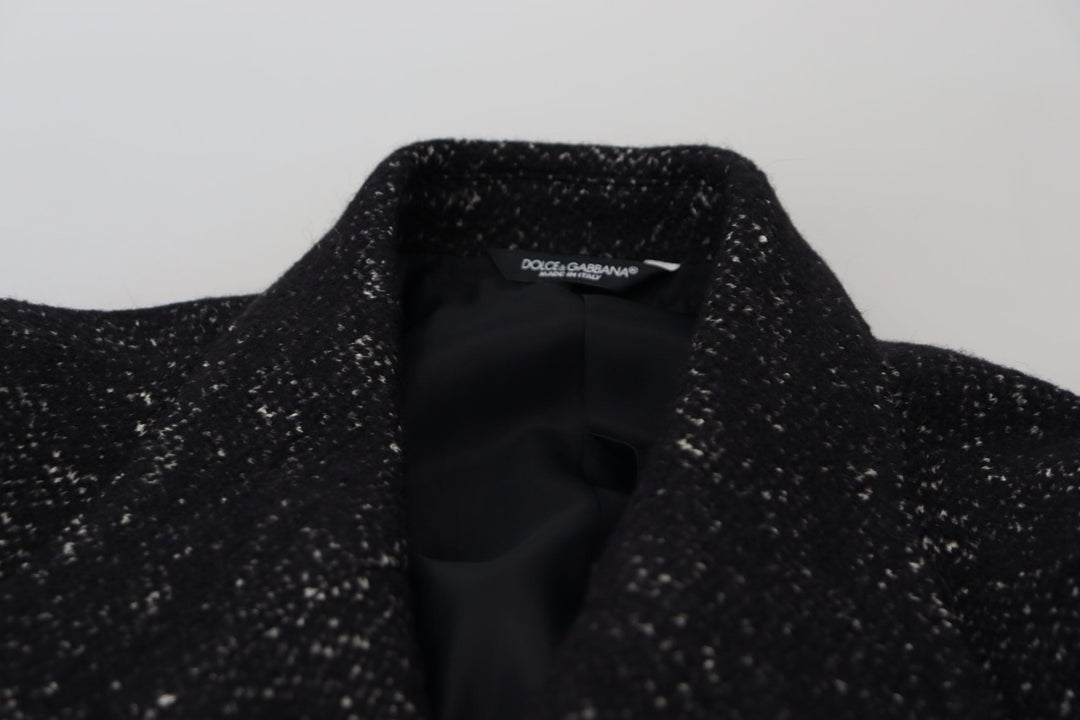 Men’s Dolce &amp; Gabbana Black Wool Double Breasted Coat Men Jacket