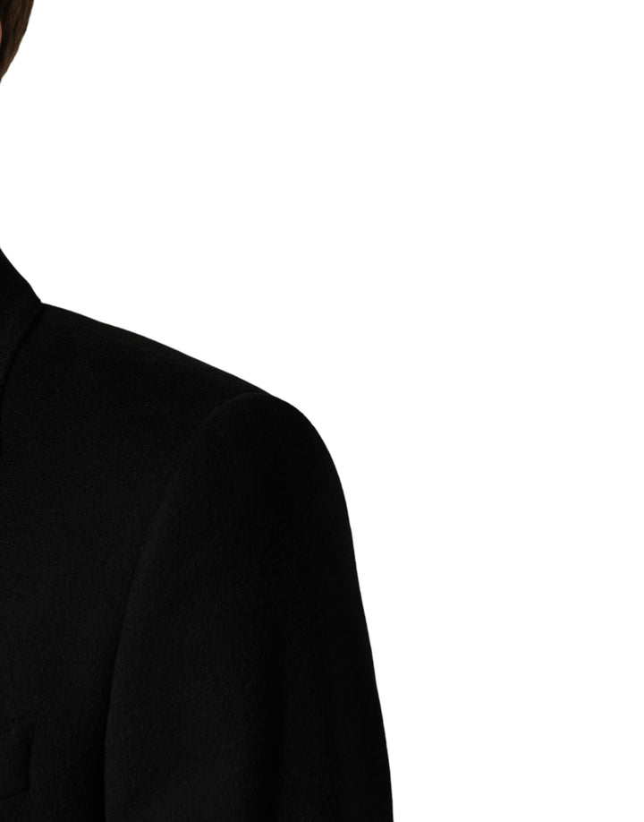 Men’s Dolce &amp; Gabbana Black Wool Double Breasted Trenchcoat Jacket