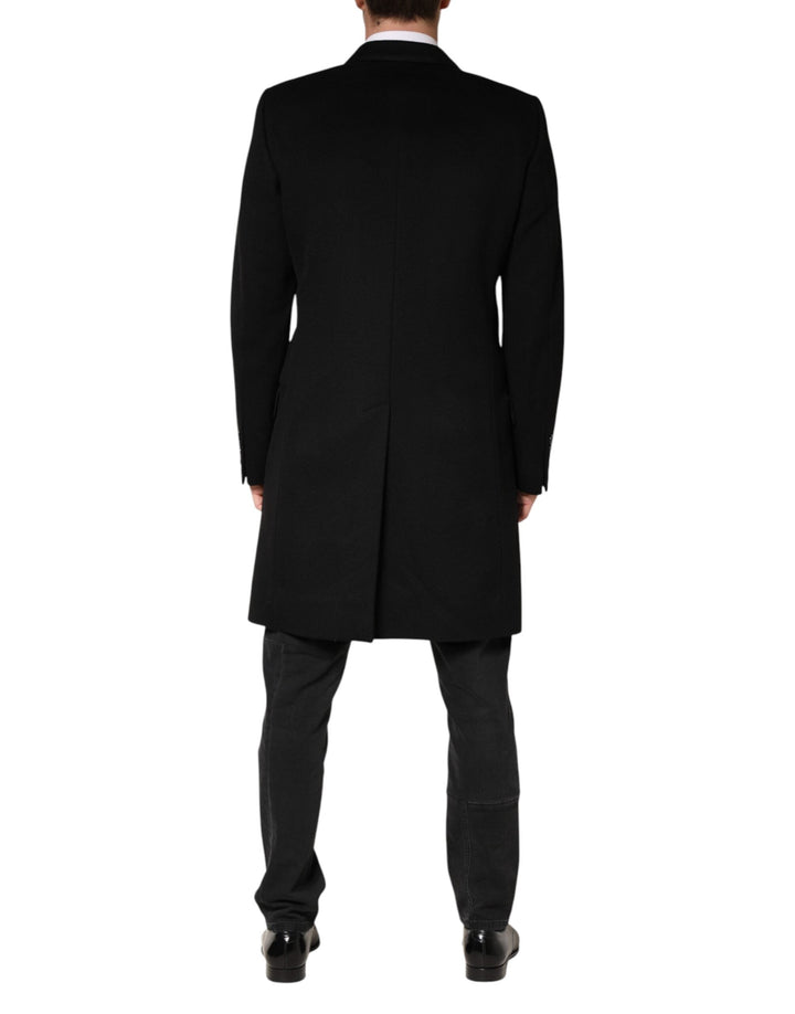 Men’s Dolce &amp; Gabbana Black Wool Double Breasted Trenchcoat Jacket