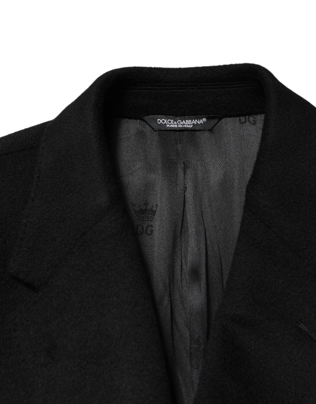 Men’s Dolce &amp; Gabbana Black Wool Double Breasted Trenchcoat Jacket