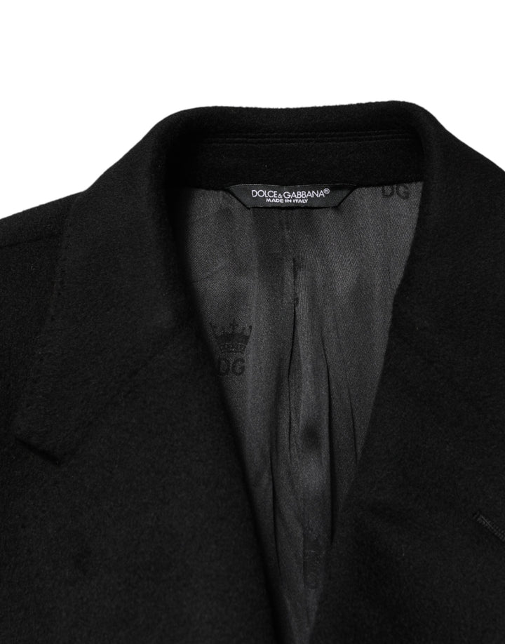 Men’s Dolce &amp; Gabbana Black Wool Double Breasted Trenchcoat Jacket