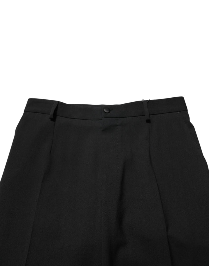 Men’s Dolce &amp; Gabbana Black Wool Formal Dress Men Trouser Pants