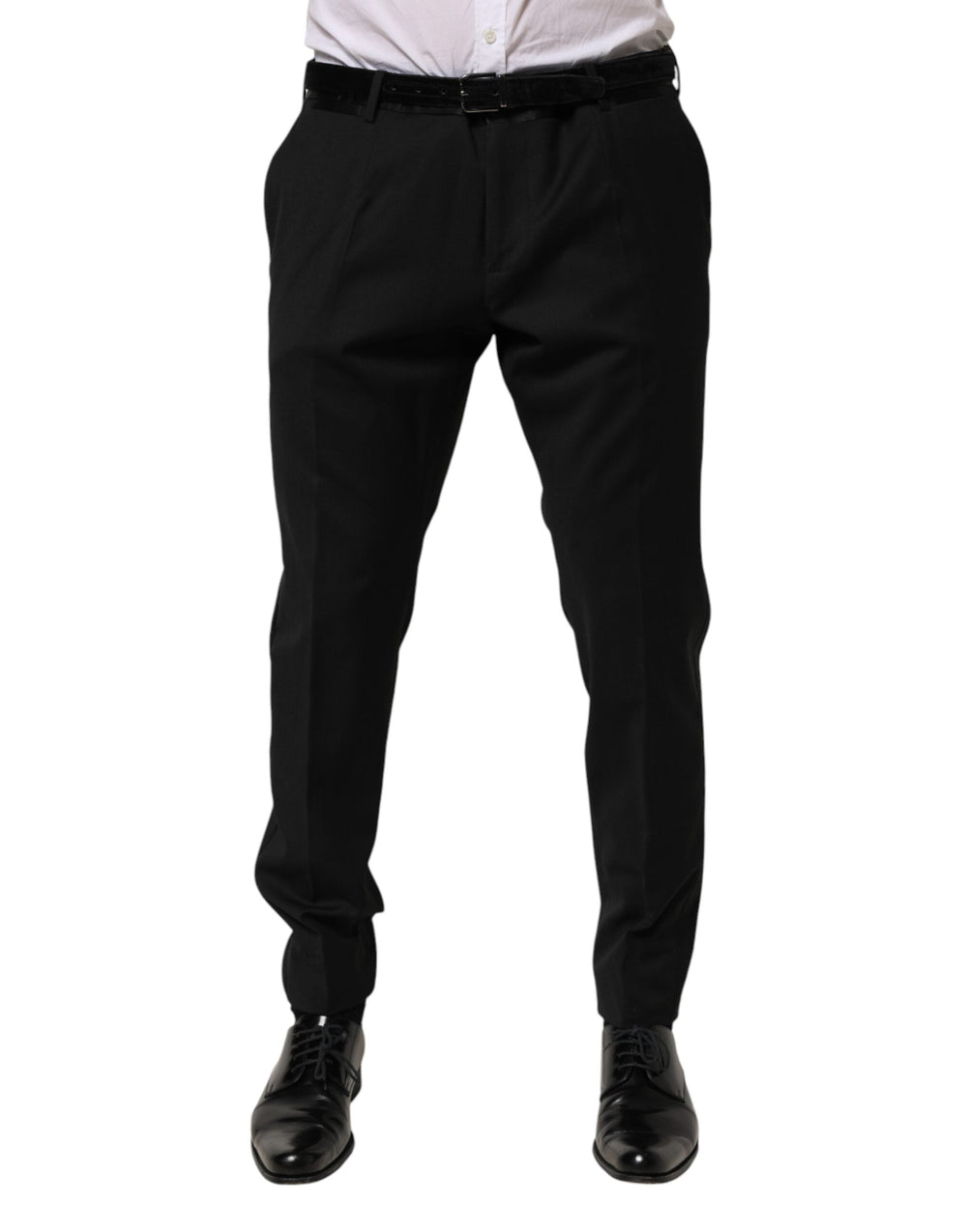 Men’s Dolce & Gabbana Black Wool Formal Dress Men Trouser Pants
