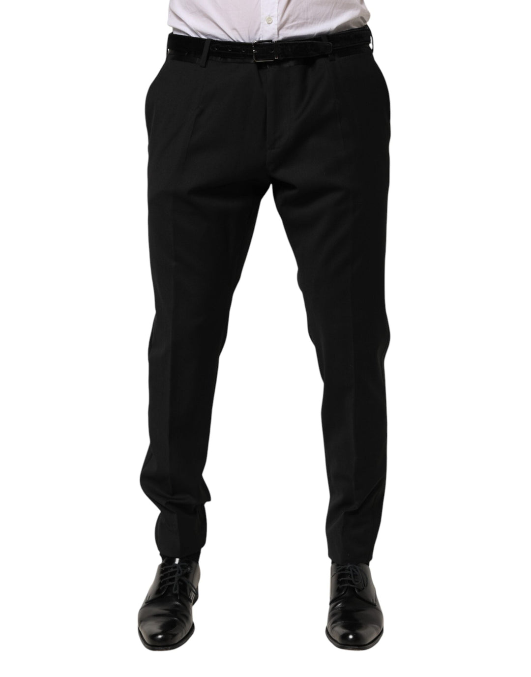 Men’s Dolce &amp; Gabbana Black Wool Formal Dress Men Trouser Pants